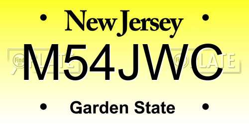 M54JWC New Jersey License Plate