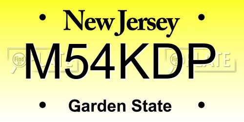 M54KDP New Jersey License Plate