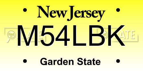 M54LBK New Jersey License Plate