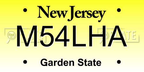 M54LHA New Jersey License Plate