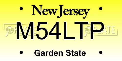 M54LTP New Jersey License Plate