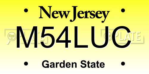 M54LUC New Jersey License Plate