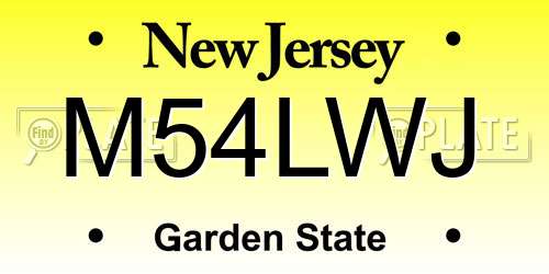 M54LWJ New Jersey License Plate