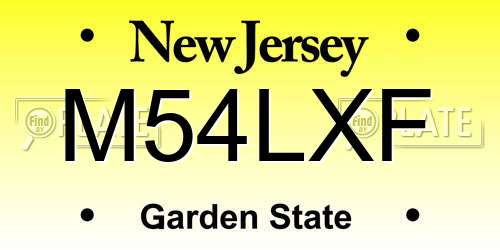 M54LXF New Jersey License Plate