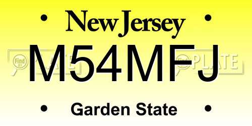 M54MFJ New Jersey License Plate