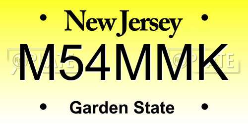 M54MMK New Jersey License Plate