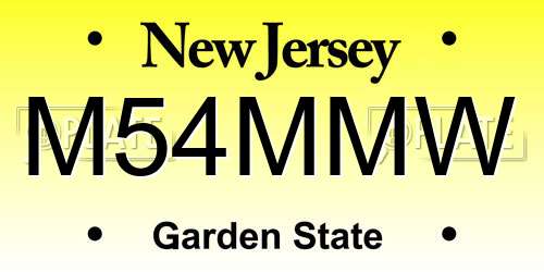 M54MMW New Jersey License Plate