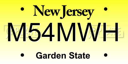 M54MWH New Jersey License Plate