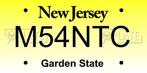 M54NTC New Jersey License Plate