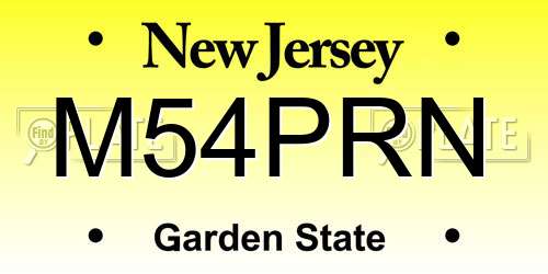 M54PRN New Jersey License Plate