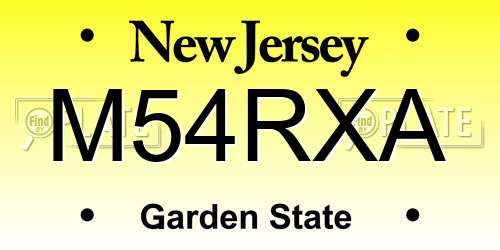 M54RXA New Jersey License Plate