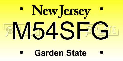 M54SFG New Jersey License Plate