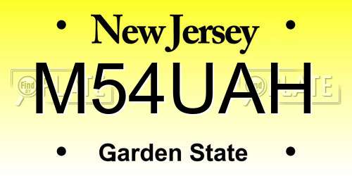 M54UAH New Jersey License Plate