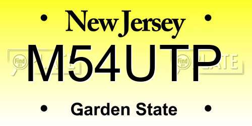 M54UTP New Jersey License Plate