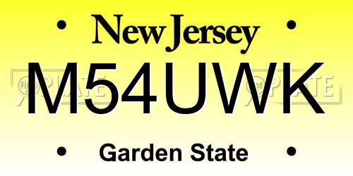M54UWK New Jersey License Plate