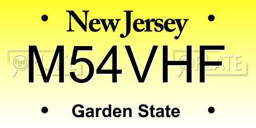 M54VHF New Jersey License Plate