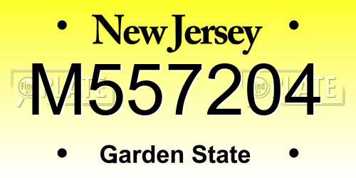 M557204 New Jersey License Plate