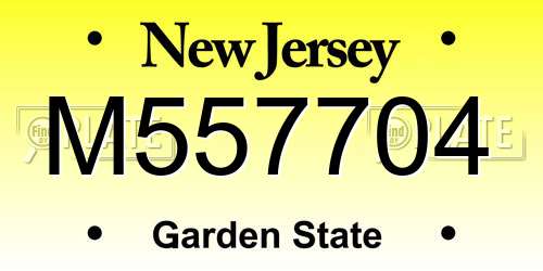 M557704 New Jersey License Plate