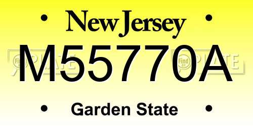 M55770A New Jersey License Plate
