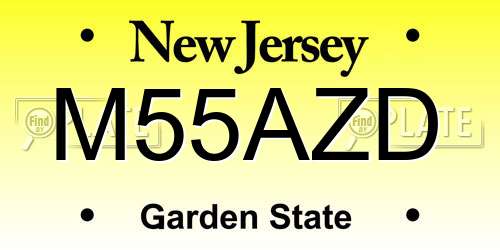 M55AZD New Jersey License Plate