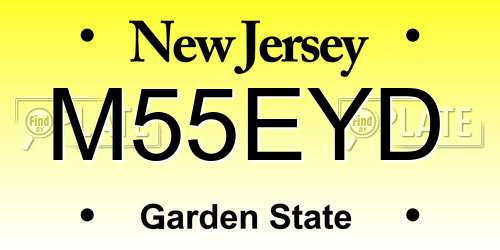 M55EYD New Jersey License Plate