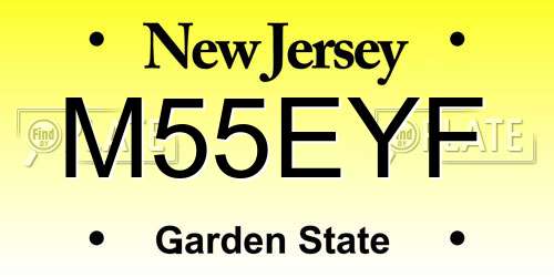 M55EYF New Jersey License Plate