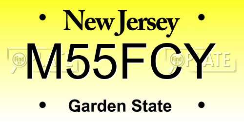 M55FCY New Jersey License Plate