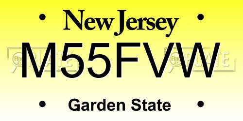 M55FVW New Jersey License Plate