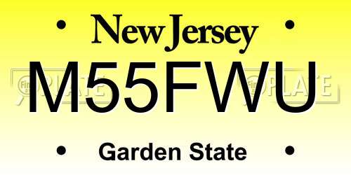 M55FWU New Jersey License Plate
