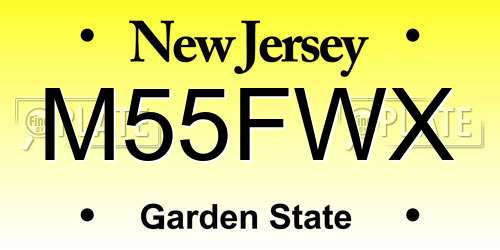 M55FWX New Jersey License Plate