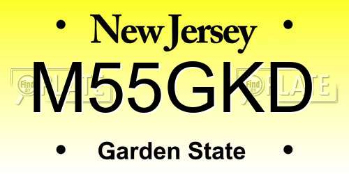 M55GKD New Jersey License Plate