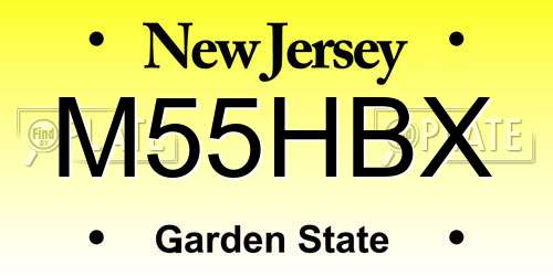 M55HBX New Jersey License Plate