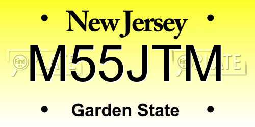 M55JTM New Jersey License Plate