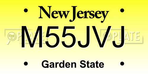 M55JVJ New Jersey License Plate