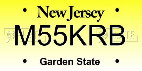 M55KRB New Jersey License Plate