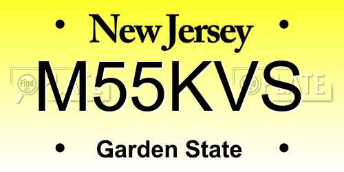 M55KVS New Jersey License Plate