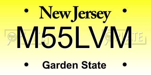 M55LVM New Jersey License Plate