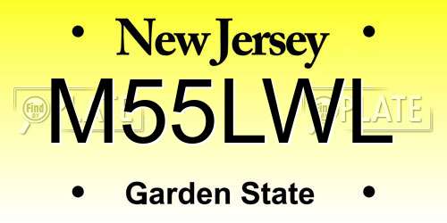 M55LWL New Jersey License Plate