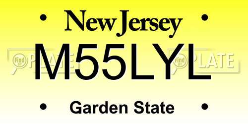 M55LYL New Jersey License Plate