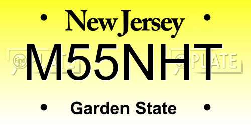 M55NHT New Jersey License Plate