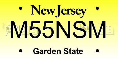 M55NSM New Jersey License Plate