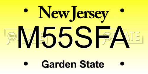 M55SFA New Jersey License Plate
