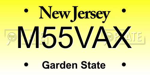 M55VAX New Jersey License Plate