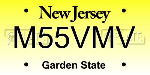 M55VMV New Jersey License Plate