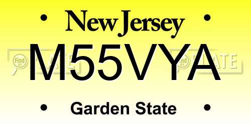 M55VYA New Jersey License Plate
