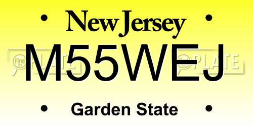 M55WEJ New Jersey License Plate