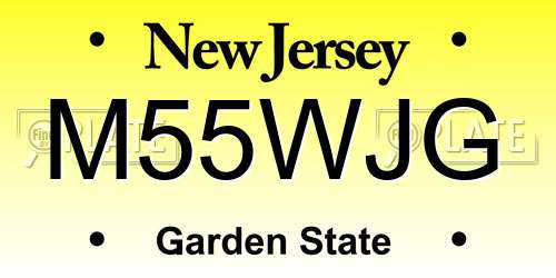 M55WJG New Jersey License Plate