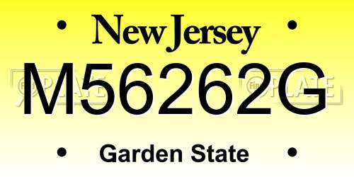 M56262G New Jersey License Plate
