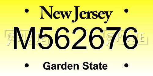 M562676 New Jersey License Plate