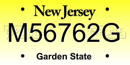 M56762G New Jersey License Plate